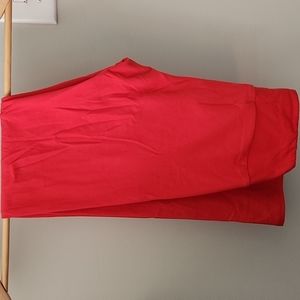 LulaRoe NWT One Size OS Red Leggings Solid